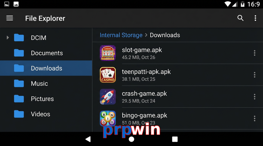 Main screen of Prpwin gameapk page for PK players